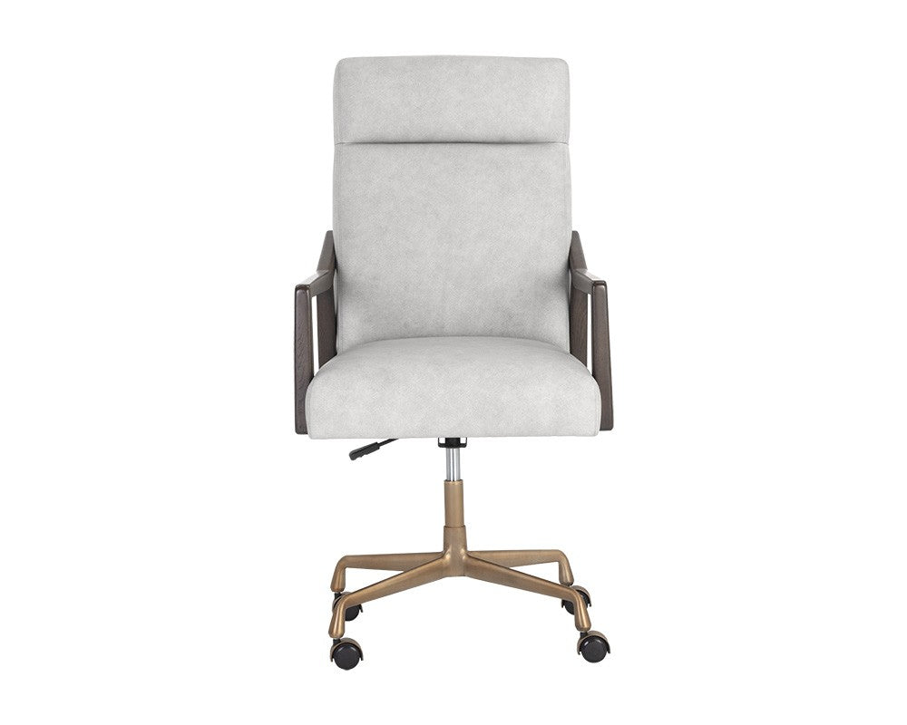 Collin Office Chair - Saloon Light Grey Leather (6573197721702)