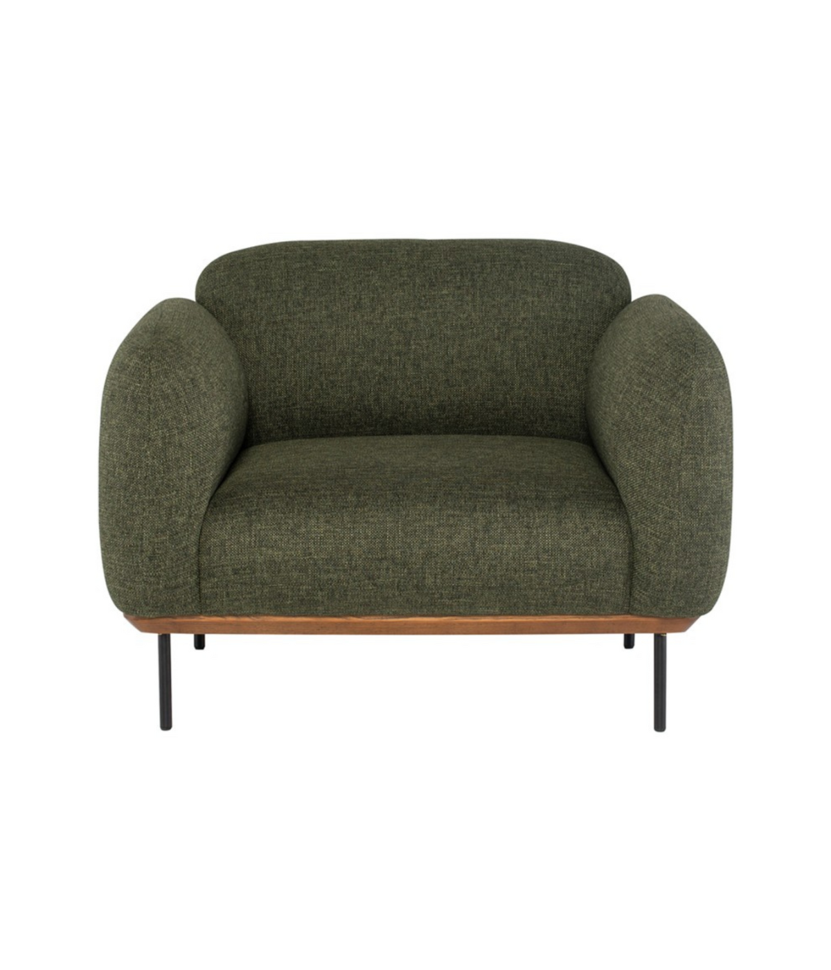 Chaise d'appoint Benson - Tweed vert chasseur | Pieds Noir Mat 