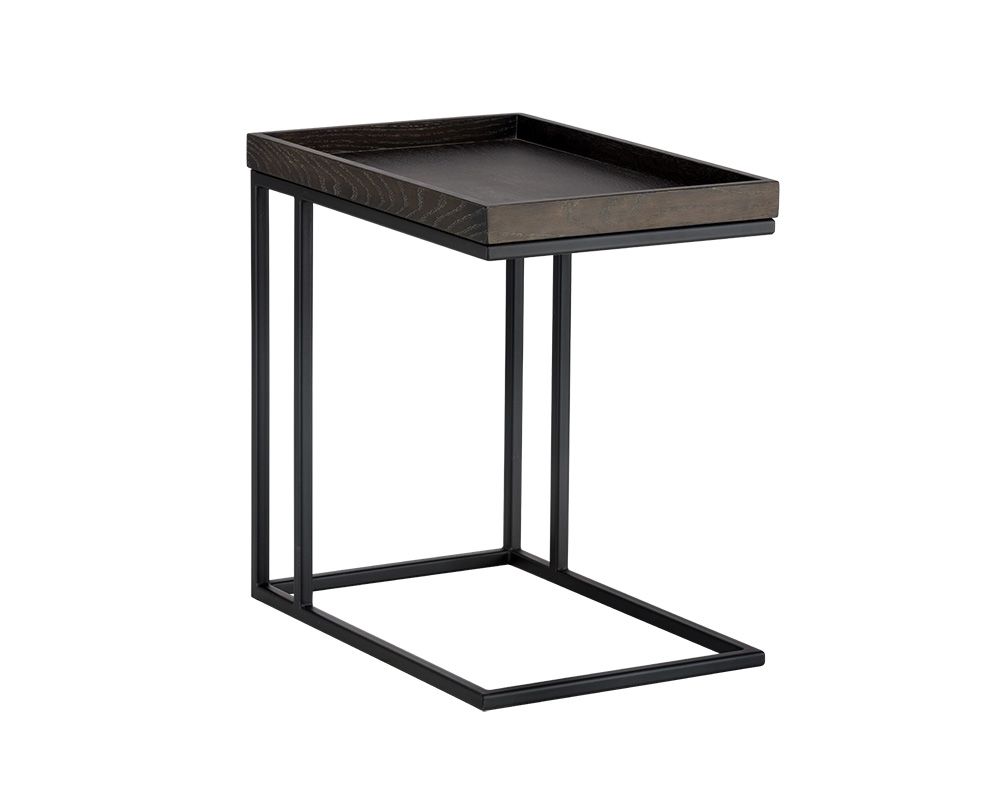Arden C-shaped End Table - Black - Charcoal Grey (4295298023513)