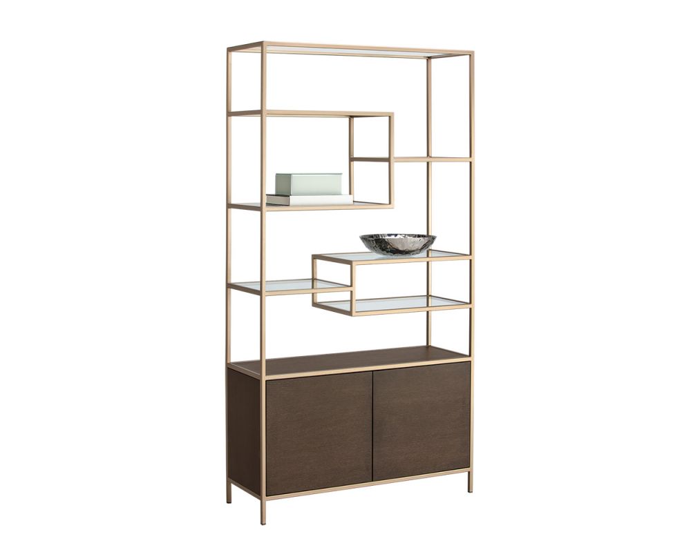 Stamos Bookcase - Gold - Raw Umber (4344287690854)