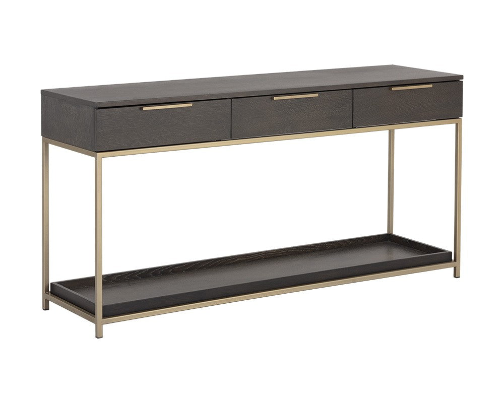 Rebel Console Table With Drawers - Gold - Charcoal Grey (6573181632614)