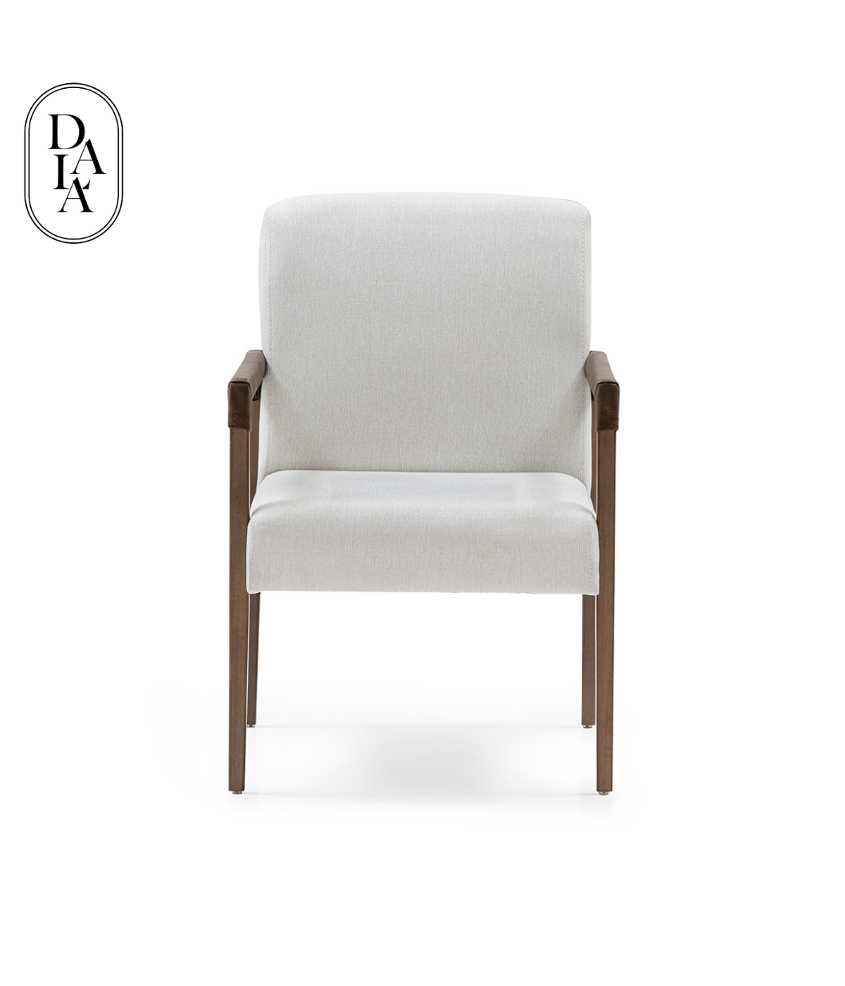 Front View Anah Dining Chair - Cream